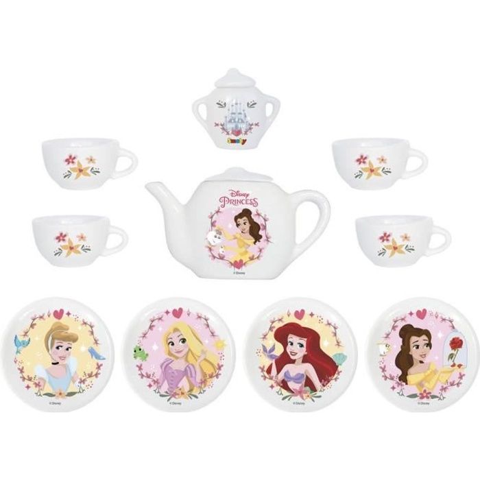 Dinette Disney Princess en porcelaine - SMOBY - 12 pièces - Jouet