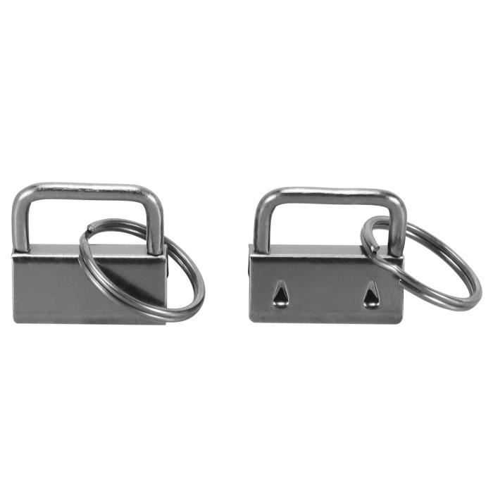 Mikqky 30 Pièces Key Fob Hardware, Pince Porte-Clés Bracelet, Pince Porte-Clés Bracelet Attache, Porte-Clés Matériel Avec Bracelet, Matériel Porte-Clés Pour Valise (Argent, 1,26 X 0,9 Pouces