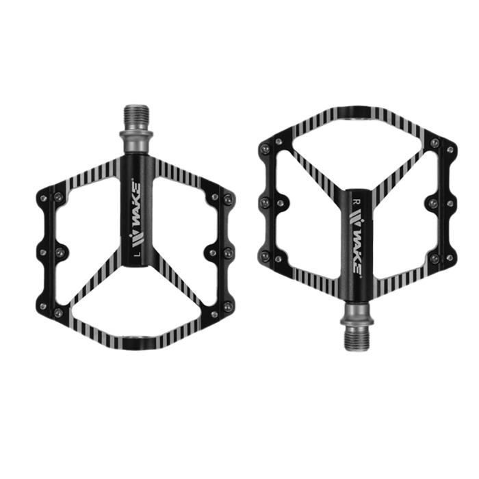 West Biking Pédales De Vélo à Dégagement Rapide – Aluminium Double DU, Super Réfléchissantes Pour Cyclotourisme (Noir, 9/16″)