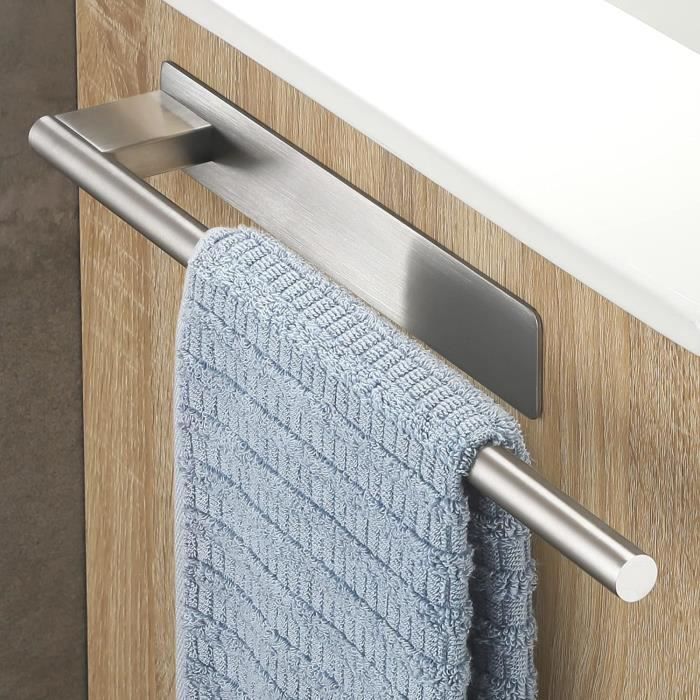 Porte-serviettes Salle De Bain Sans Perçage - Lot De 9 Pièces En Acier Inoxydable - Adhésif Puissant Pour Surfaces Lisses