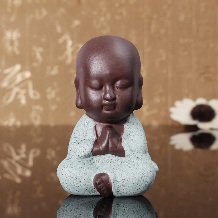 TEMPSA Mini statue mignon Bouddha Décor Table Pour Maison Bureau BLEU