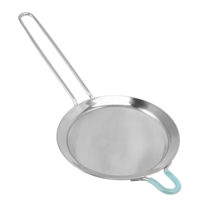 Tamis à Farine Inox Avec Manche Long - Passoire Fine Pour Poudre, Sucre Glace, Cacao - Ustensile Pâtisserie Robuste Et Facile à Nettoyer