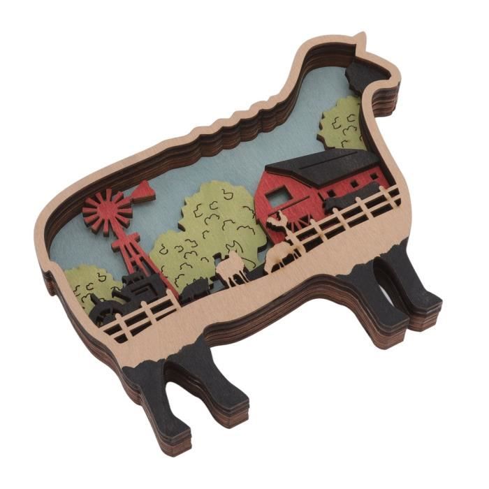 Ensemble de 2 Figurines de Chat Sculptées en Bois, Décoration d'Intérieur * à * de 11 Pouces, Statues de Chat en Bois Simple pour la Décoration de B&B