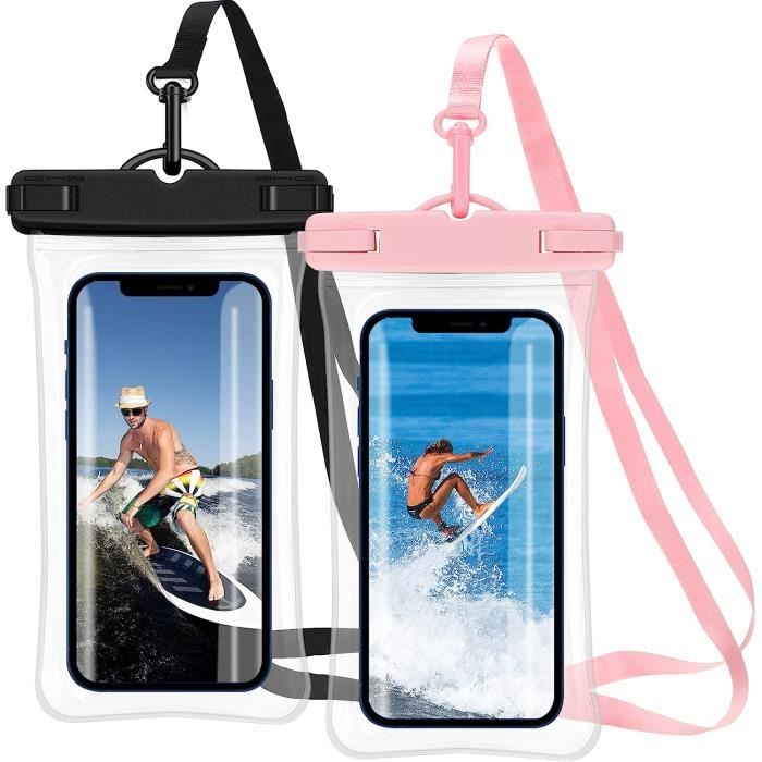 Sac Étanche 2 Pièces – Pochette PVC Avec Ceinture Réglable Pour Téléphone, Double Fermeture, Flottant, Pour Plage Kayak Rafting Natation