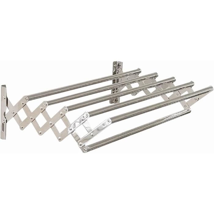 Séchoir à Linge Murale Rotatif 360° - Étendoir Extensible Pour Balcon/Intérieur Blanc