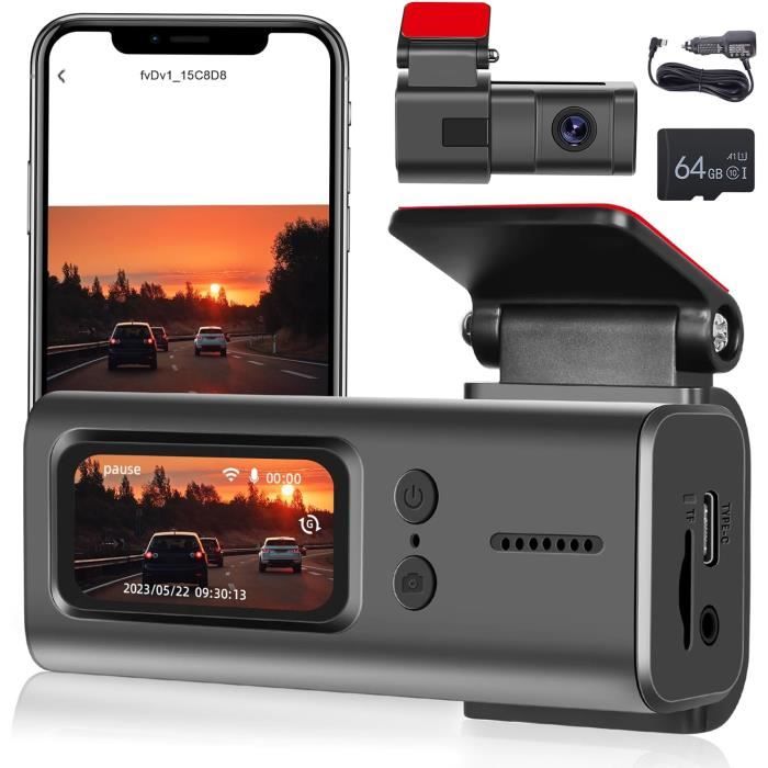 Dashcam Per Auto Anteriore E Posteriore, 4K+1080P WiFi Dash Cam Per Auto Con App 3 Ips Con Scheda Da 64 Gb Gratuita Telecamera Per Auto Con Visione Notturna Monitor Di Parcheggio Wdr 87750030