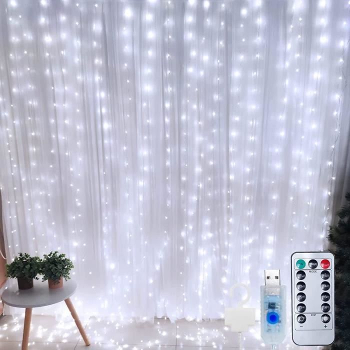Rideau Lumineux LED 400 LEDs - 2x2m, Contrôle App/Télécommande, IP65, Pour Fêtes Noël Intérieur/Extérieur