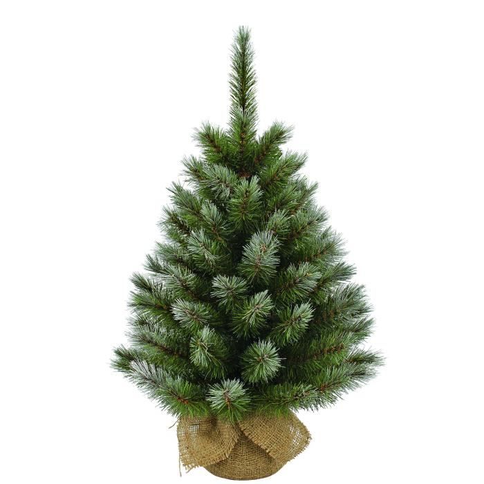 Sapin de Noël Artificiel avec toile de jute Pittsburgh - H90 x Ø56 cm - Vert givré - Triumph Tree