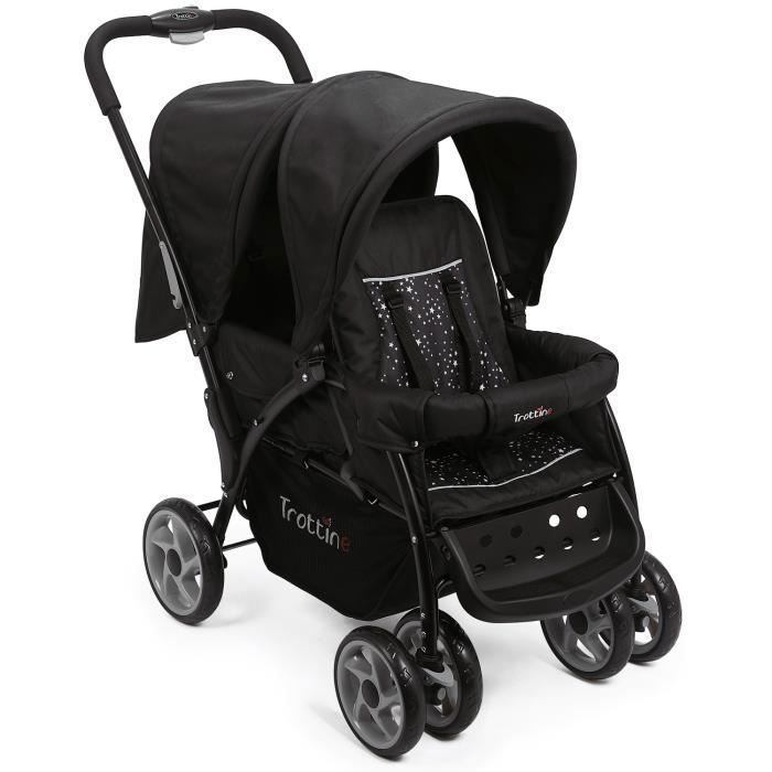 TROTTINE Poussette double TWINBI Noir Etoile