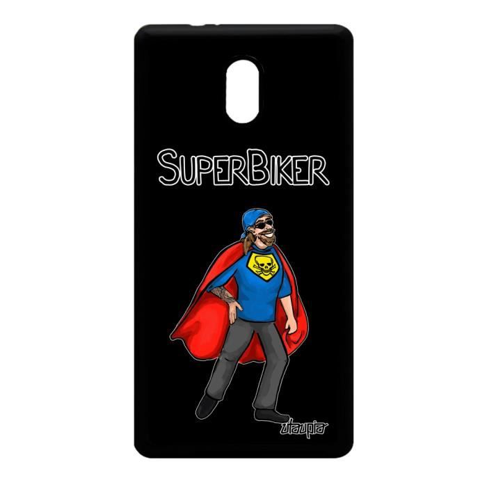 Coque Nokia 3 En Silicone Super Biker Motard Telephone Antichoc Humoristique Noir Texte Cadeau D Anniversaire Humour Drole Comics Cdiscount Telephonie