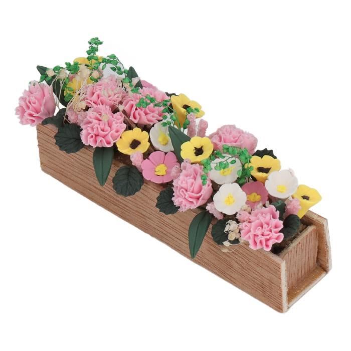 Fleurs Et Plantes Miniatures Pour Maison De Poupée - Set Argile Échelle 1/12 - Décoration Jardin Féérique Avec Pots