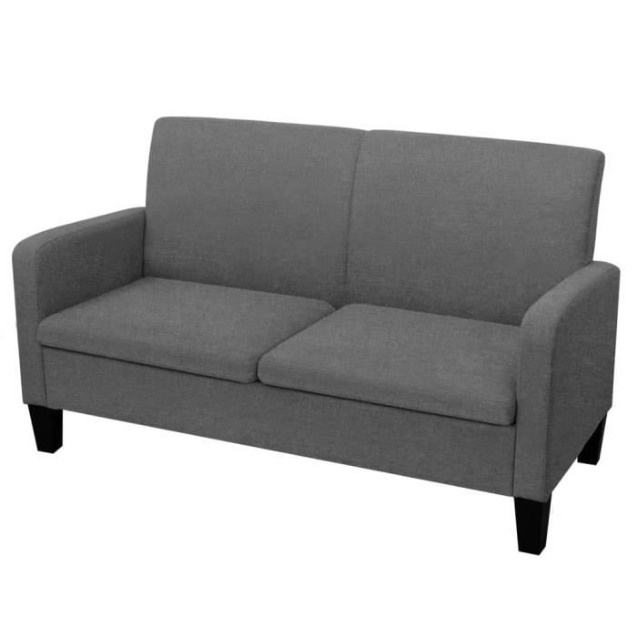 Divan - Sofa Moderne Canapé à 2 places - 135 x 65 x 76 cm Gris foncé 20,5Kg, FR2023