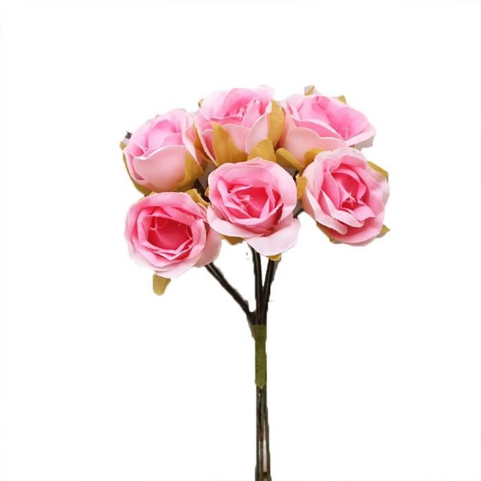 Hosaire 60Pcs/Lot Petit Fleurs Artificielles Mini Rose de Fleurs en Mousse Fleur de Simulation de la Fête des Mères Bouquet Mariage Fête de Jardin Maison Décor 