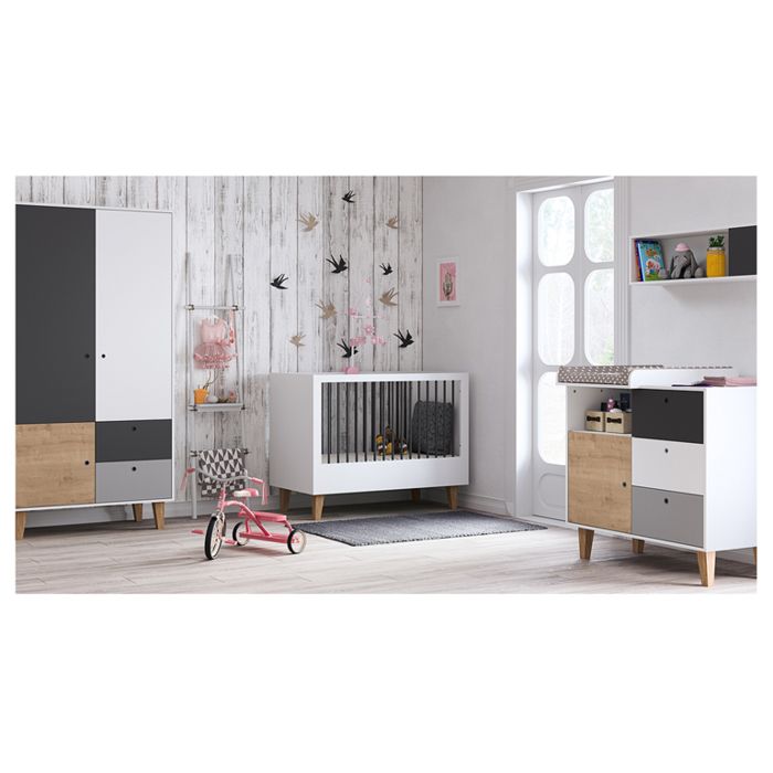 Chambre Complete Lit Evolutif 70x140 Commode A Langer Armoire 2 Portes Vox Concept Bois Cdiscount Puericulture Eveil Bebe
