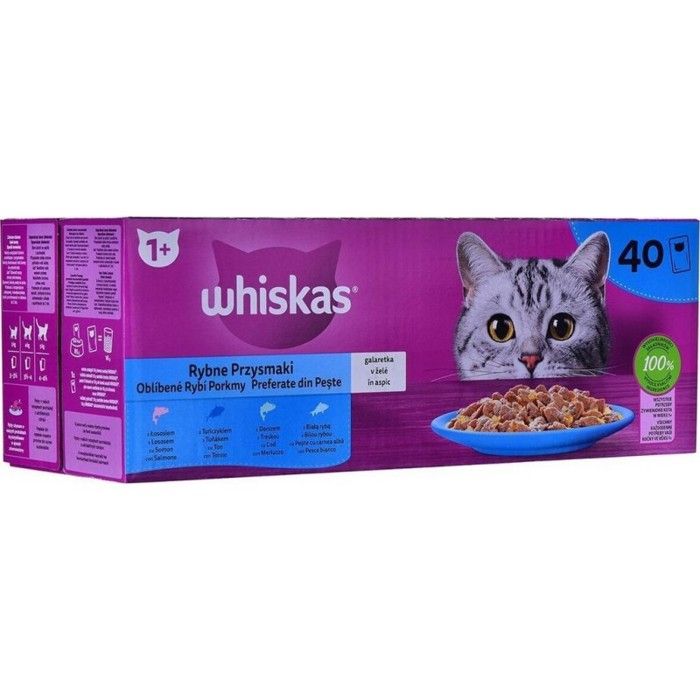 Comparer les prix de WHISKAS NOURRITURE HUMIDE POUR CHAT ADULTE 1+ POISSON AU CHOIX EN GELÉ