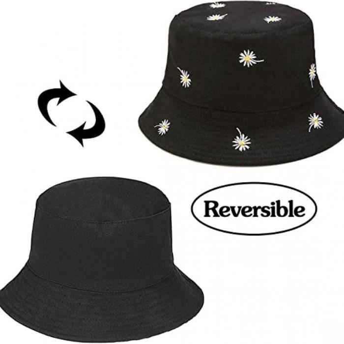 Bob Chapeau Chapeau De Godet Réversible D'Été Chapeau De Vachette De