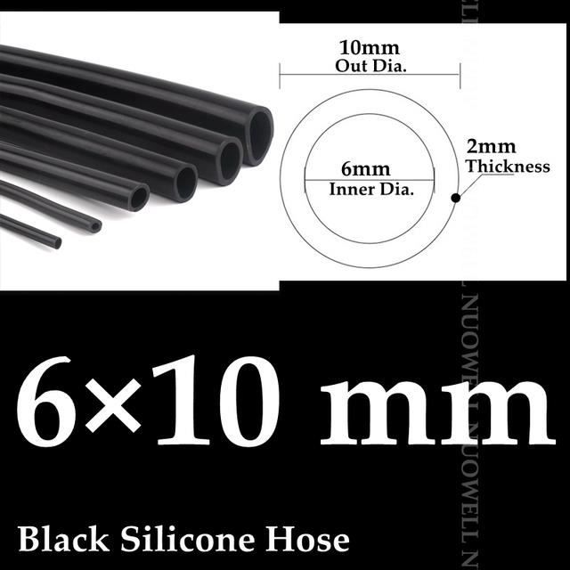 Tuyau Caoutchouc Noir 10 Pieds – Diamètre 6 Mm (1/4") – Pour Air, Eau, Liquides