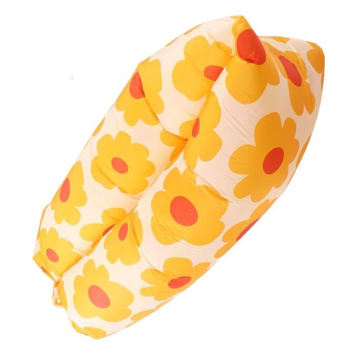 Fauteuil Gonflable Bicolore Avec Accoudoirs - Pour Intérieur/extérieur, Camping, Jardin - Tissu Peluche Douce, Capacité 100 Kg - Kaki