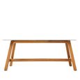 Ensemble table chaise de jardin - BOCARNEA - Table en verre effet mosaique - 180 x 90 x 75 cm - Lot de 6 chaises-1