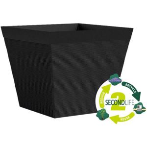 Pot De Jardinage Carré Noir 15x15x20cm (3L) - Polypropylène Résistant UV - Pour Culture Intérieure/Extérieure