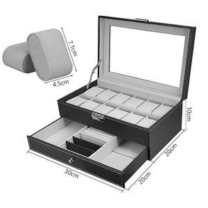 Coffret à Montres élégant En Cuir PU - 12 Places Avec Fenêtre, Neuf Avec étiquettes