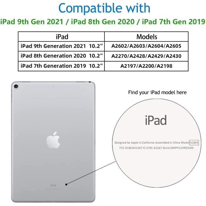 Tactile Apple iPad 7/iPad 8  A2197/A2198/A2200/A2270/A2428/A2429/A2430/A2602/A2604/A2603 Blanc