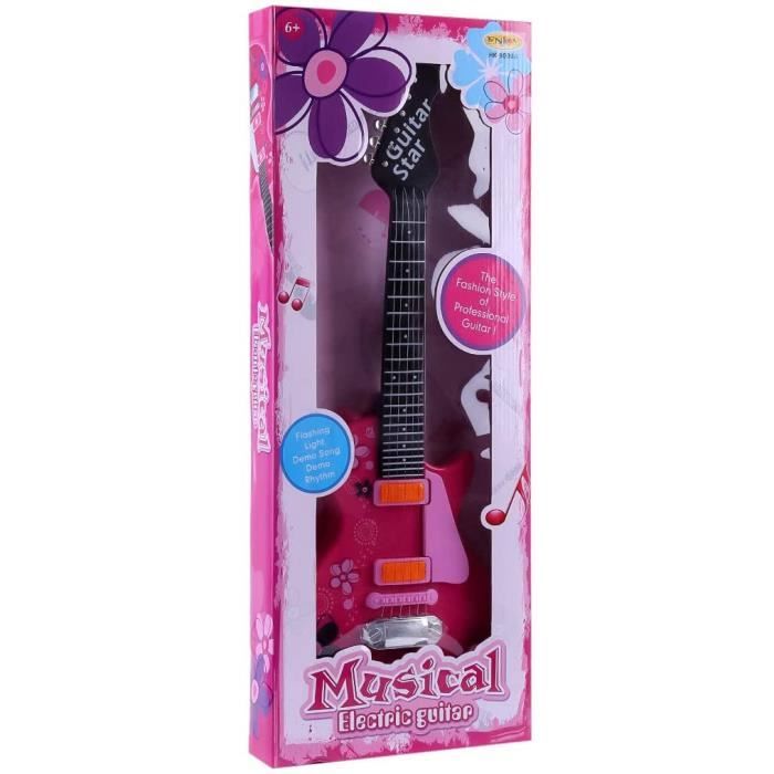 Micro guitare enfant, guitare électrique enfant rose, guitare électrique  enfant 4 5 6 7 8 9 10 ans - Cdiscount Instruments de musique
