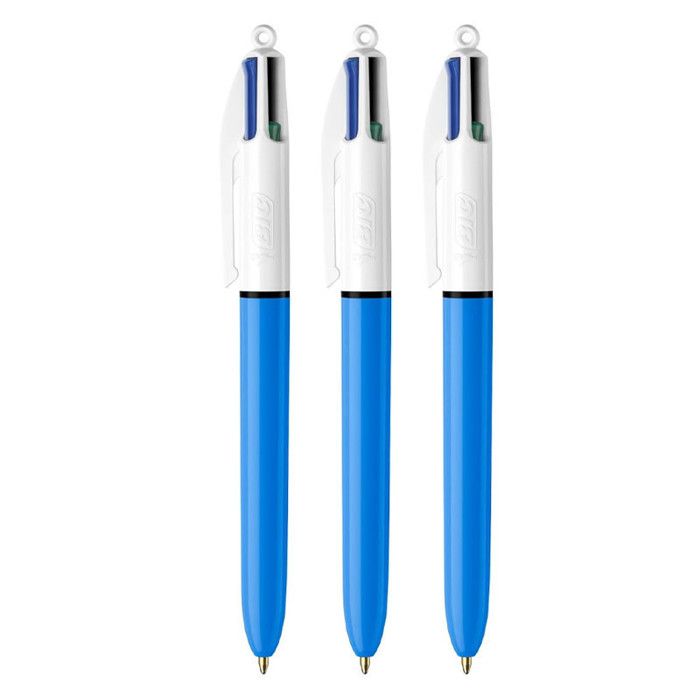 Stylo BIC 4 Couleurs Pointe Fine 0,8mm - 4 Couleurs En 1 Pour Bureau Et école