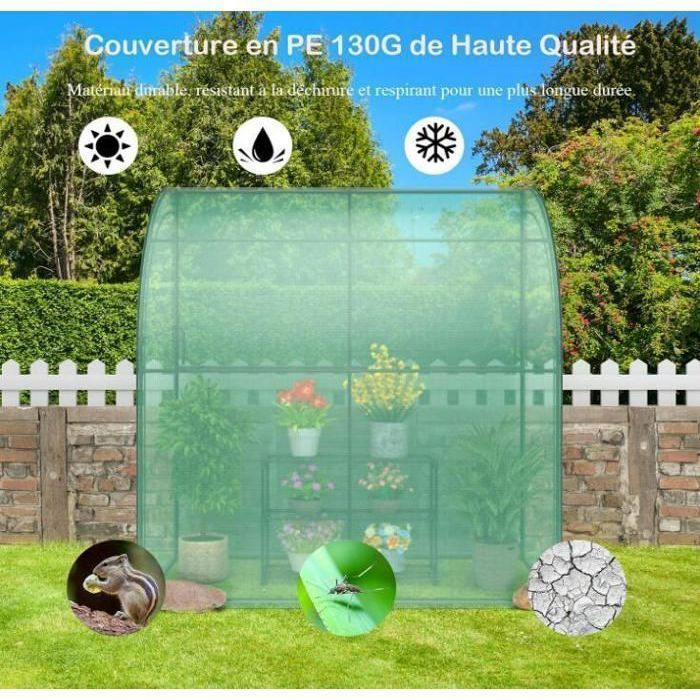 RELAX4LIFE Serre en alm avec 4-8 étagères, serre, avec porte enroulable et cae en fer, maison de RELAX4LIFE Serre en alm avec 4-8 étagères, serre, avec porte enroulable et cae en fer, maison de