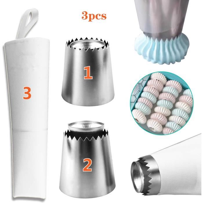 FantasyDay 7 Douilles Pâtisserie En Acier Inox 304 – Kit Pro Pour Décorer Gâteaux, Cupcakes, Biscuits & Tartes