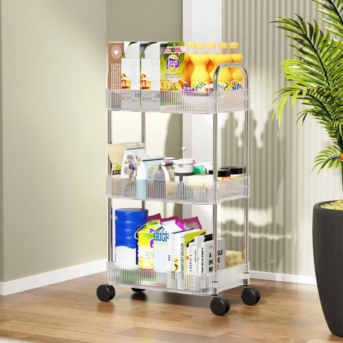 Desserte De Cuisine Étagère 3 Niveaux à Roulettes Desserte De Cuisine