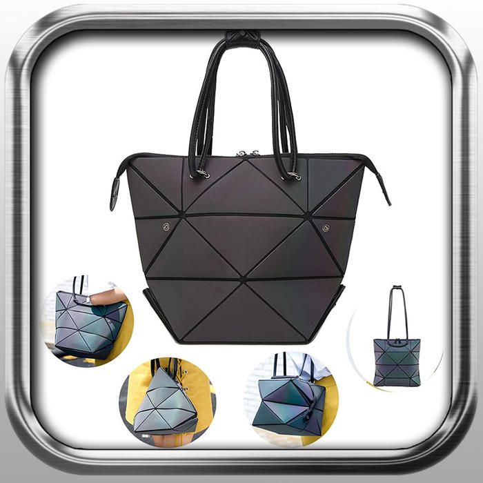 Sac à Dos Géométrique Holographique Pour Femme – Réfléchissant, 28x14x40 Cm, Pour Voyage, Travail, Shopping
