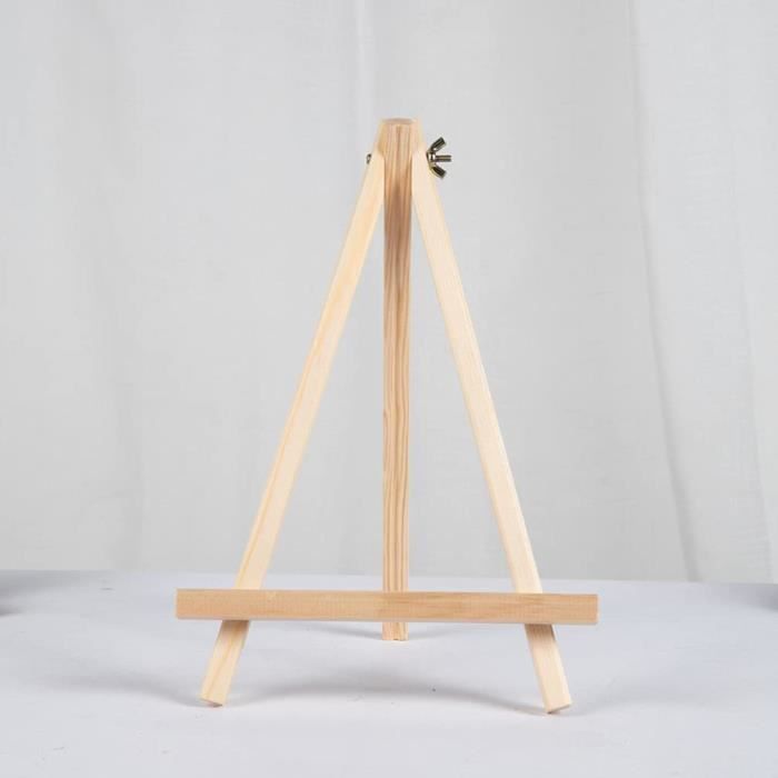 Chevalets En Bois Lot De 3 – 30 Cm De Haut, Pliables Et Réglables – Support Pour Toile, Peinture, Photo, Exposition