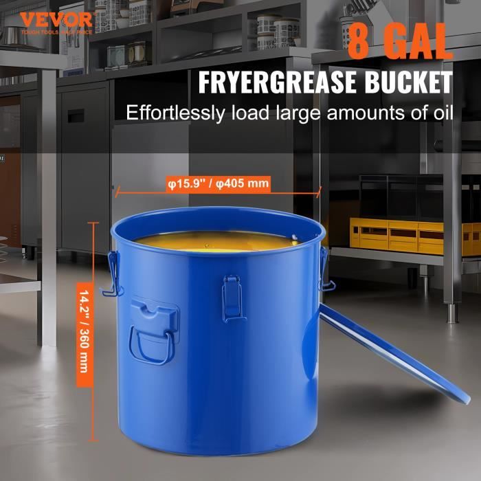 Seau à graisse pour friteuse VEVOR 405 x 360 mm Collecte Huile — free download