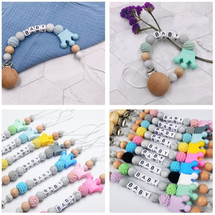 Attache Sucette Bébé - Lot De 6 Chaînes Adjustables Multicolores Avec Clip Sécurisé