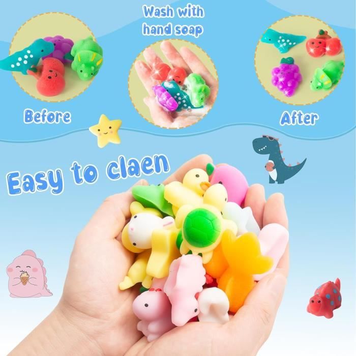 32Pièces Kawaii Mochi Squishy Toys - Mini Squishies Soft Squeeze