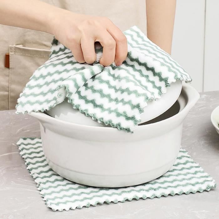10 Torchons De Cuisine En Coton - 30x30 Cm, Multicolores - Absorbants Et Réutilisables - Pour Vaisselle Et Ménage