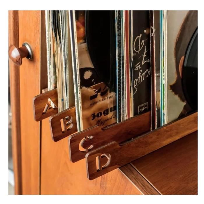 Lot De 26 Séparateurs De Disques Vinyles A-Z En Bois – Organisez Votre Collection Avec Style Et Précision