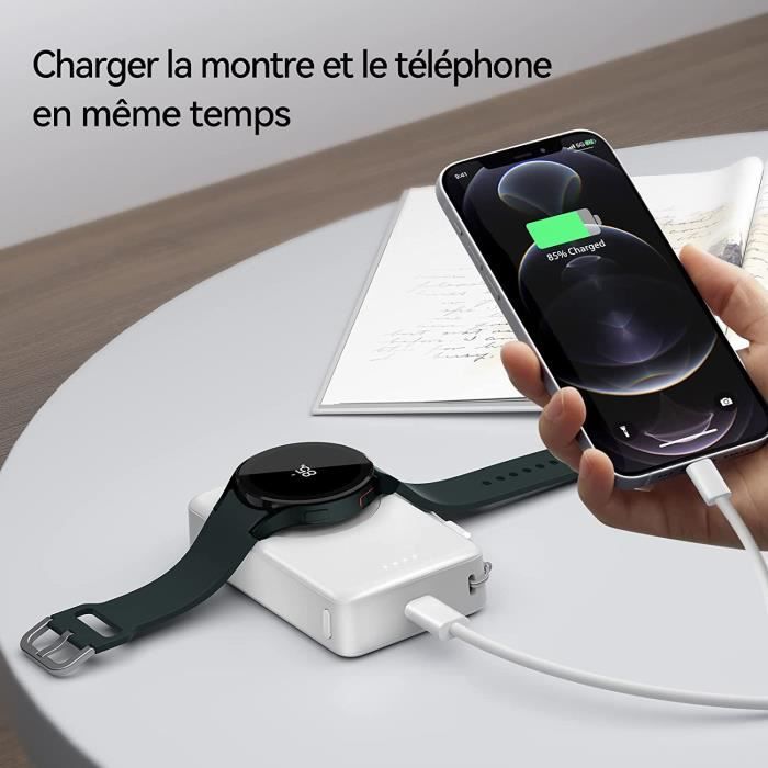 Batterie Externe à Induction pour SAMSUNG Gear Smartphone Chargeur  Compatible Magsafe 4000mAh (NOIR)