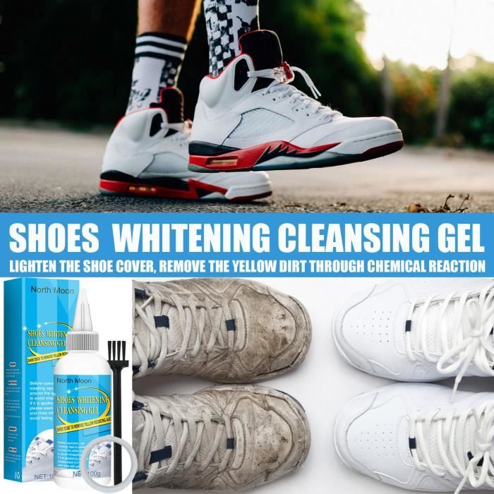 Gel Nettoyant pour Blanchir Les Chaussures,Nettoyant Chaussure Blanche,Nettoyant  Sneakers,Détachant pour Chaussures Blanches - Cdiscount Chaussures