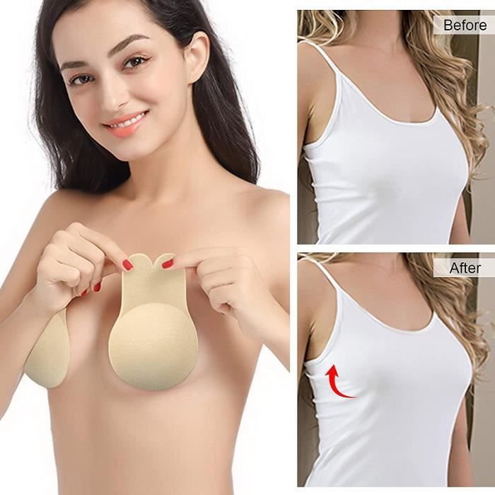 Cozlly Cache-Tétons Silicone 2 Paires - Invisibles Et Réutilisables Pour Robes Dos Nu Et Décolletées