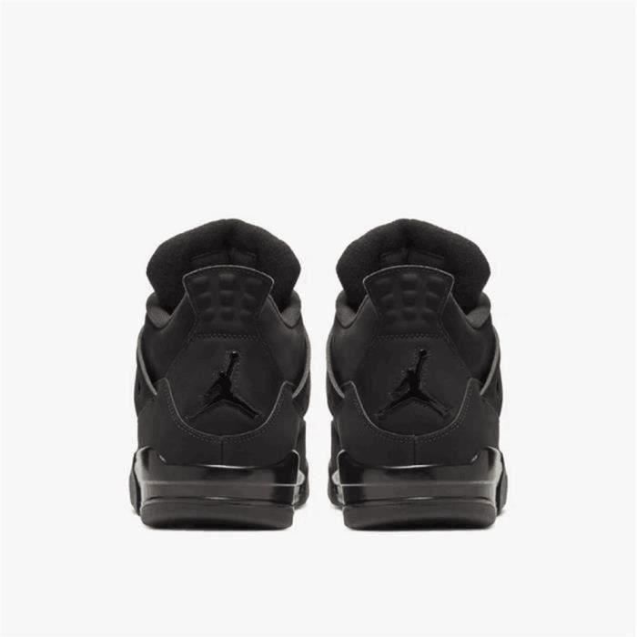 Baskets Air-Jordanx Retro Black Cat Noir Homme Femme AJ4 Pas