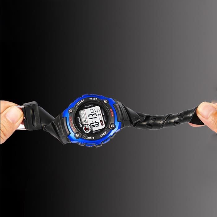 Montre Numérique Sport Verte - Affichage 12h | Économie D'énergie - Étanche 30m