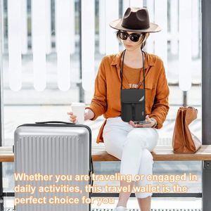 Pochette Tour De Cou Voyage Bloqueur RFID - Étanche Passeport Et Billets Noir