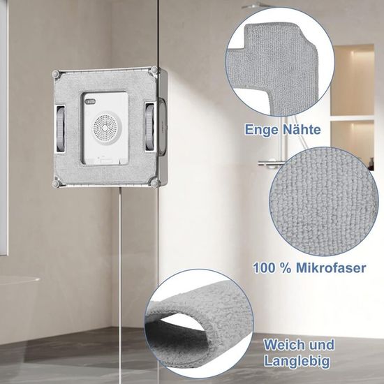 Lot De 16 Chiffons Lavables Pour Robots Lave-vitres ECOVACS Winbot W1/W2 - Microfibre Absorbante - Compatible W1 PRO, W2 PRO, W2 PRO Omni