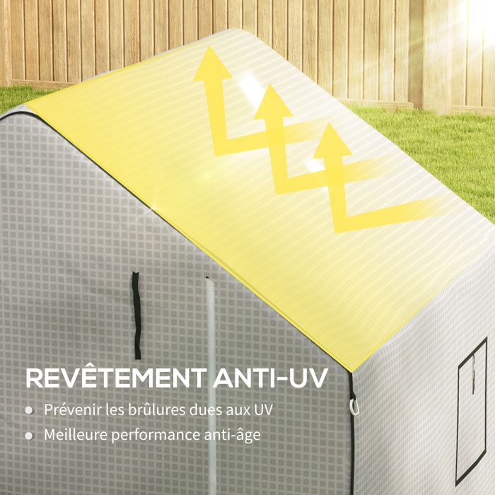 Bâche De Rechange Pour Serre 4 étagères - PVC Transparent - 69x49 Cm, Hauteur 157 Cm - Fermeture éclair Avant - Protection Intempéries