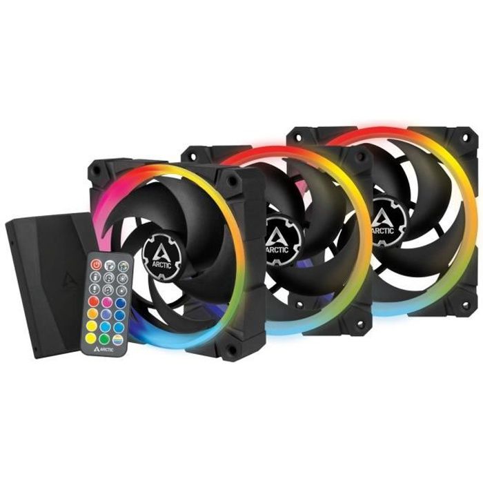 ARCTIC BioniX P120 A-RGB (Pack de 3) - Ventilateur 120mm A-RGB pour boitier PC