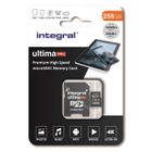 INTEGRAL MEMORY Premium High Speed V30 UHS-I U3 Micro SDXC 256GB 100MB/s en lecture et 90MB/s en écriture 4K
