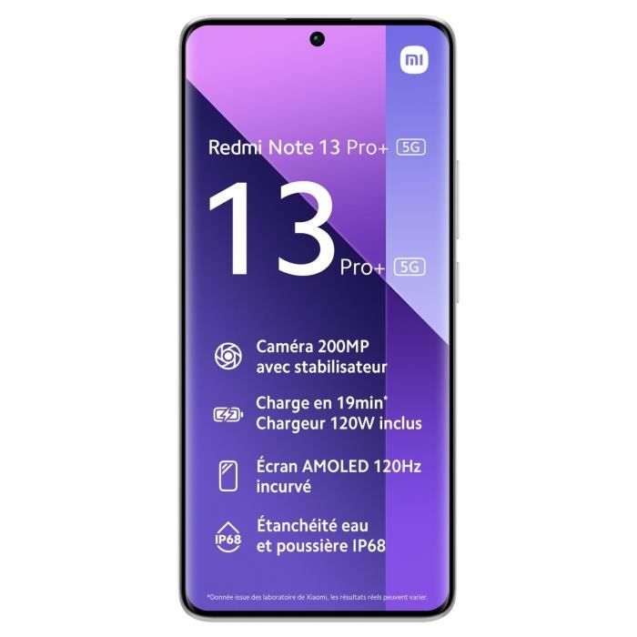 Redmi Note 13 Pro+ 5G Blanc 8 GO + 256 GO - Cdiscount Téléphonie