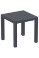 Petite table de jardin en plastique gris foncé résistante aux intempéries 45x45x45 cm MDJ10202-0
